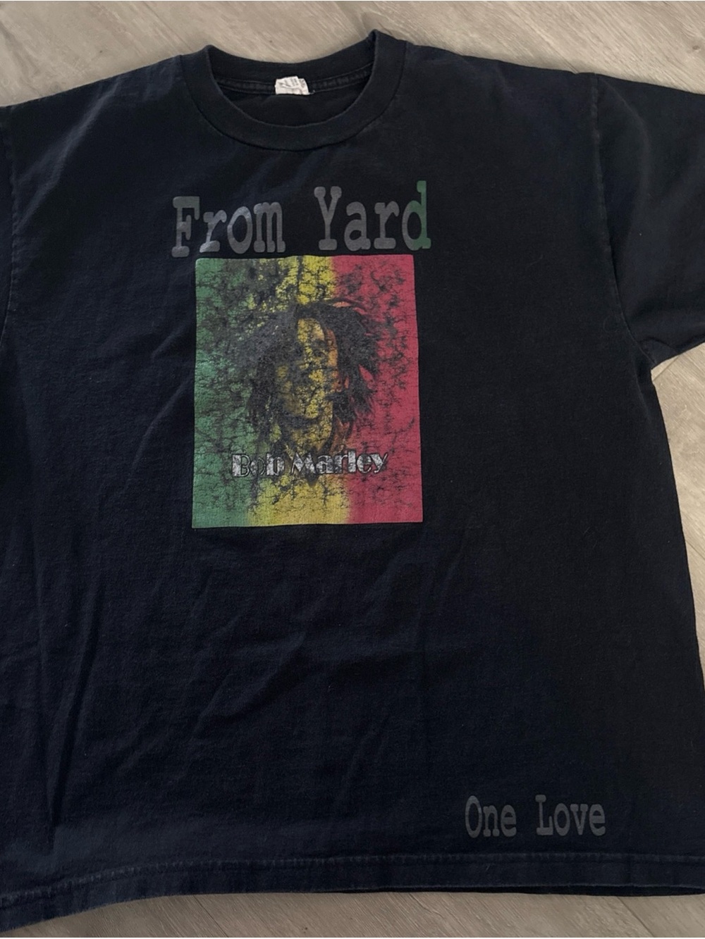 Pro club Bob Marley 'From Yard' Black Graphic Wall Art T-Shirt Print